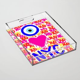 Evil Eye Heart New York Acrylic Tray