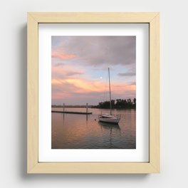 Inlet sunset Recessed Framed Print