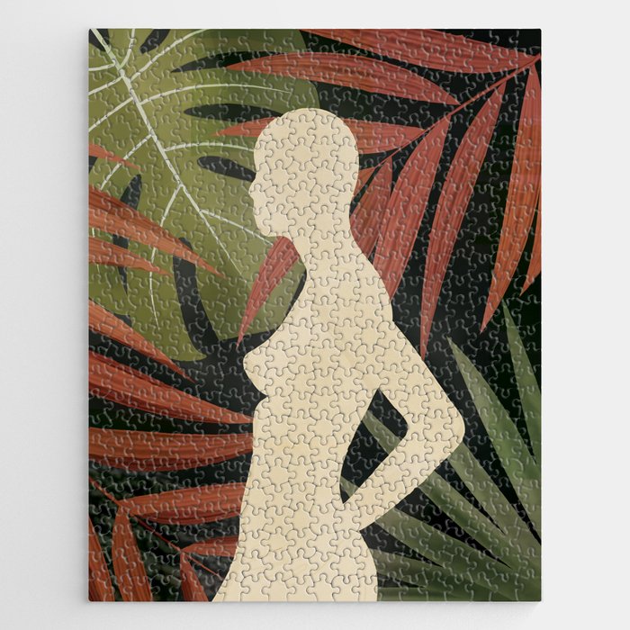 Figure in the Colorful Tropical Garden 2 Jigsaw Puzzle