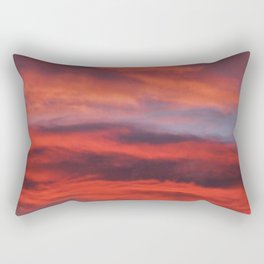 Dramatic Orange Sunset Clouds Rectangular Pillow