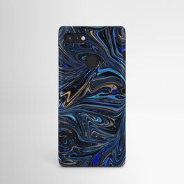 Dark Blue Christmas Fluid Liquid Marbled Abstract Art Android Case