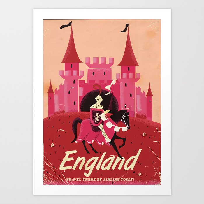 England St. George vintage travel poster Art Print