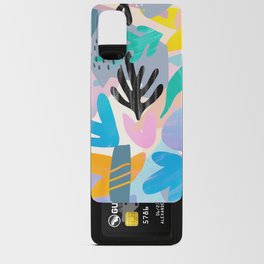 Modern Abstract Lavender Teal Pink Geometrical Floral Brushstrokes Android Card Case