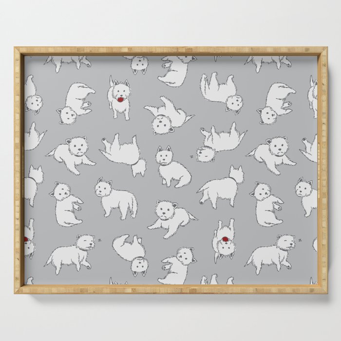 Playful Westies Serving Tray