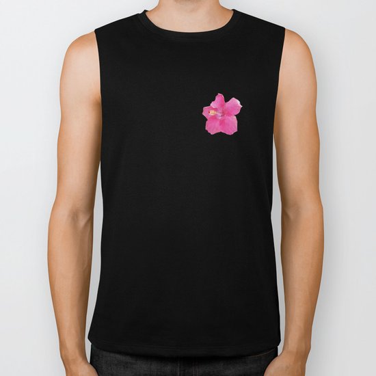 Pink Hawaiian hibiscus Biker Tank