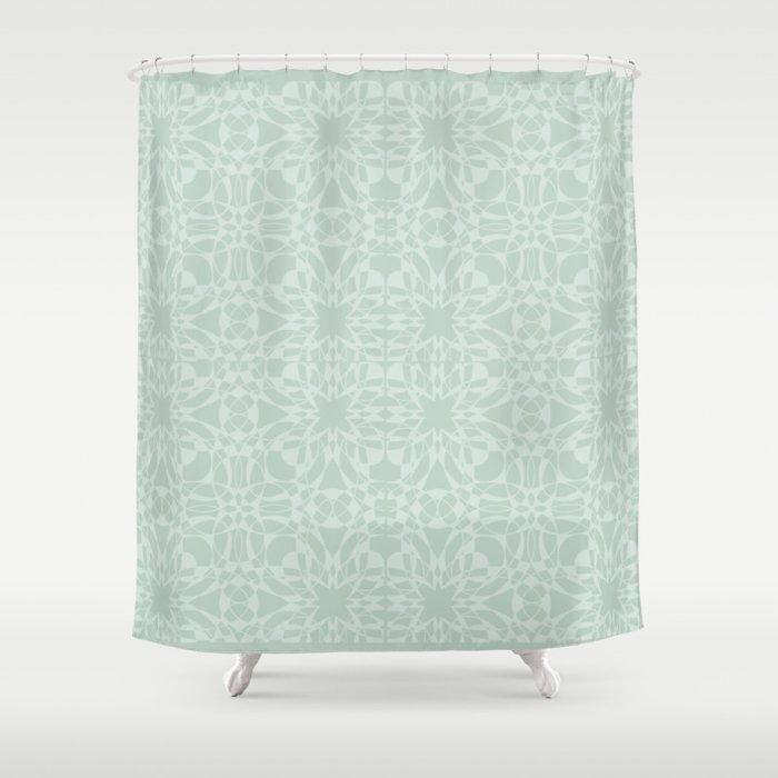 Vintage Look Mint Pattern Shower, Vintage Looking Shower Curtains