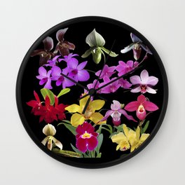 Orchids Galore Wall Clock