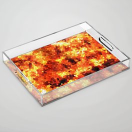 Black and Orange Pattern Design Acrylic Tray