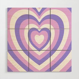 Purple and White Heart Shape Wood Wall Art