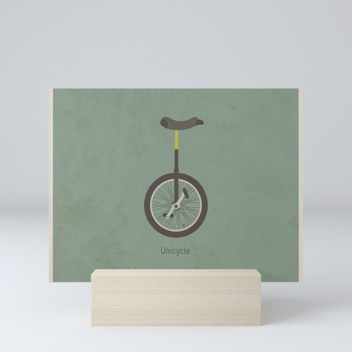 Unicycle (with text) Mini Art Print