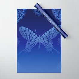 Baby Baby Blue Butterfly Wrapping Paper