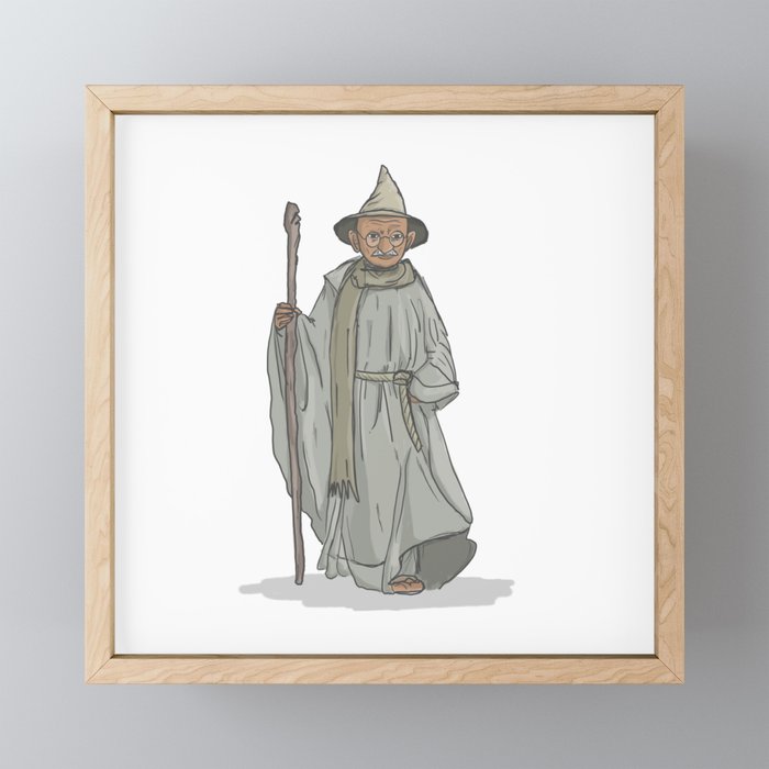 Peace Wizard (Gandhilf) Framed Mini Art Print
