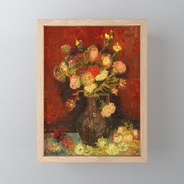 Vincent van Gogh "Vase with Chinese asters and gladioli" Framed Mini Art Print