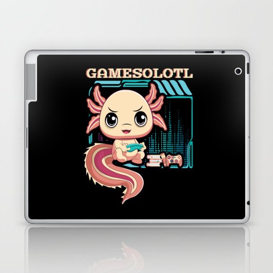 Gamer Game Gaming Axolotl Cute Fish Kawaii Axolotl Laptop & iPad Skin