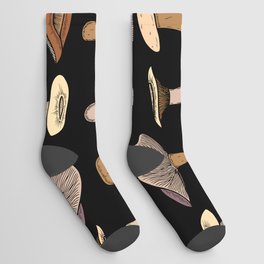 colorful fungi on black Socks