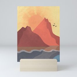 Warm Beach Sunset  Mini Art Print