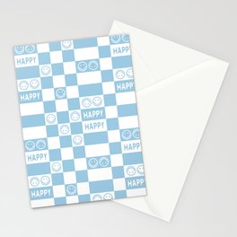 HAPPY Checkerboard 2.0 (Morning Sky Light Blue Color) Stationery Card