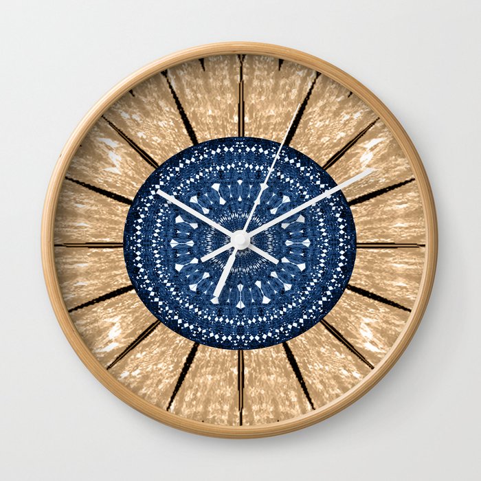 Aboriginal Mandala Wall Hanging Tapestry Print Wall Clock By