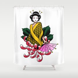 Chrysanthemum Geisha Shower Curtain