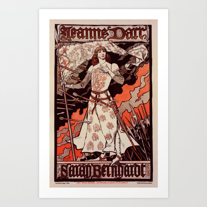 Jeanne d'Arc Living Poster A.S.E de Baviere Plakat Shabby Chic Vintage 41x70 cm 