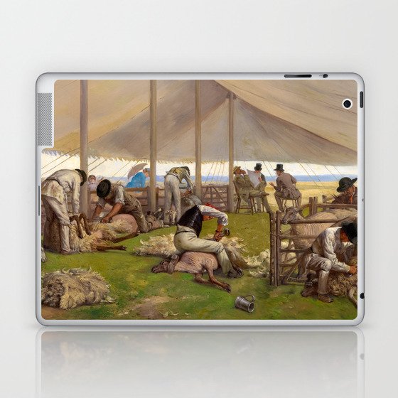A Sheep Shearing Match, 1875 by Eyre Crowe Laptop & iPad Skin