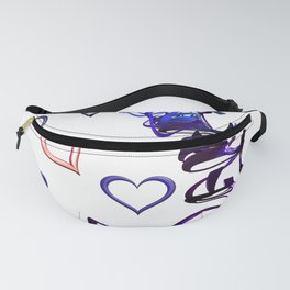 Unchain my Heart Fanny Pack | Chain, Red, Blue, Abstract, Purple, Love, White, Lovehearts, Lilac, Contemporary 