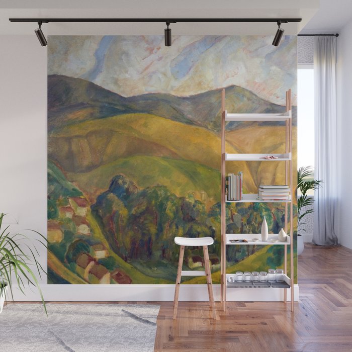 Diego Rivera - Pyrenees Mountains Catalonia, Spain landscape painting Wall Mural