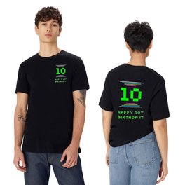 [ Thumbnail: 10th Birthday - Nerdy Geeky Pixelated 8-Bit Computing Graphics Inspired Look T Shirt T-Shirt ]