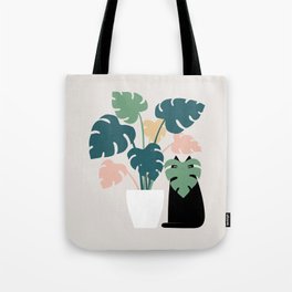 Cat and Plant 21: Leaf Me Alone Tote Bag