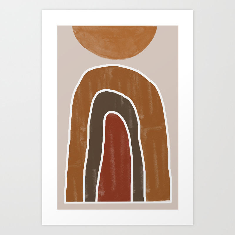 Abstract Rainbow Burnt Orange Art Print By Prints Miuus Studio Society6