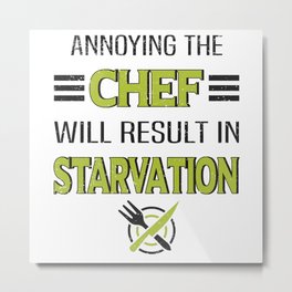 Chef Dishes Kitchen Restaurant Cutlery Head Chef Metal Print | Giftidea, Chef, Fork, Graphicdesign, Cook, Cooking, Cuisine, Distressed, Barbecue, Cutlery 