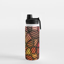 Colourful Vintage Retro Leaves Pattern Water Bottle