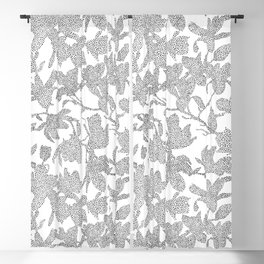 White Dotted Magnolias Blackout Curtain