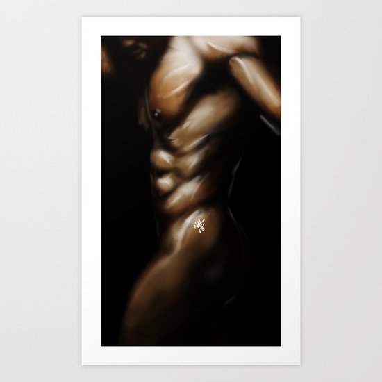 Skin and Light: Man Art Print