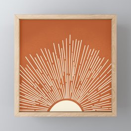 Terracota Minimalist Sun Framed Mini Art Print