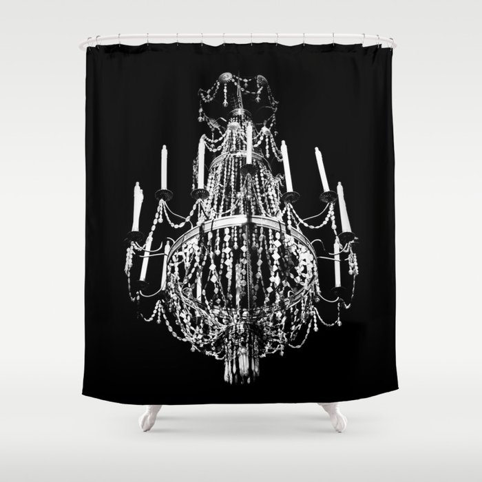 Chandelier, Black and White Shower Curtain