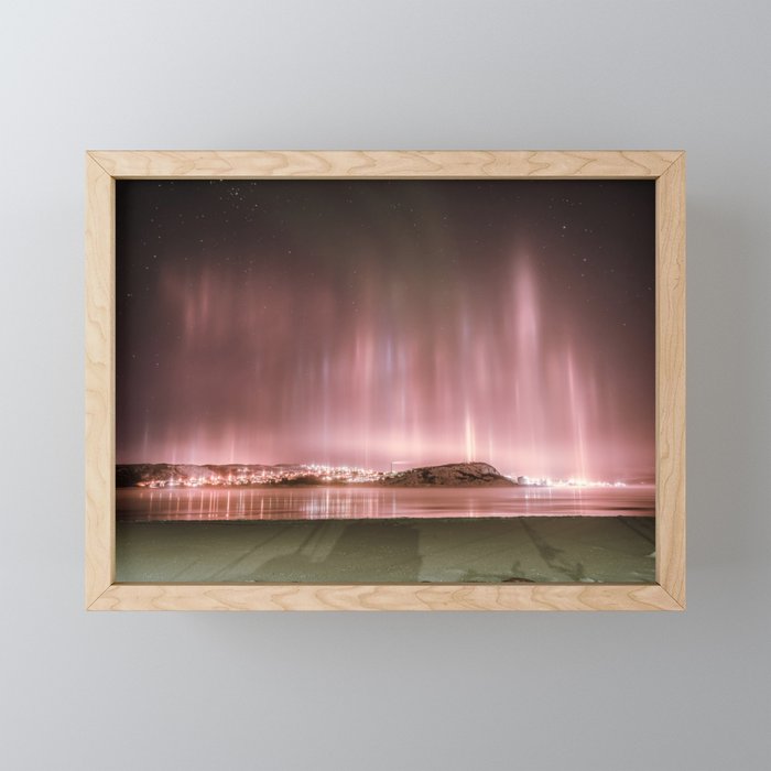 Kirkenes by night Framed Mini Art Print