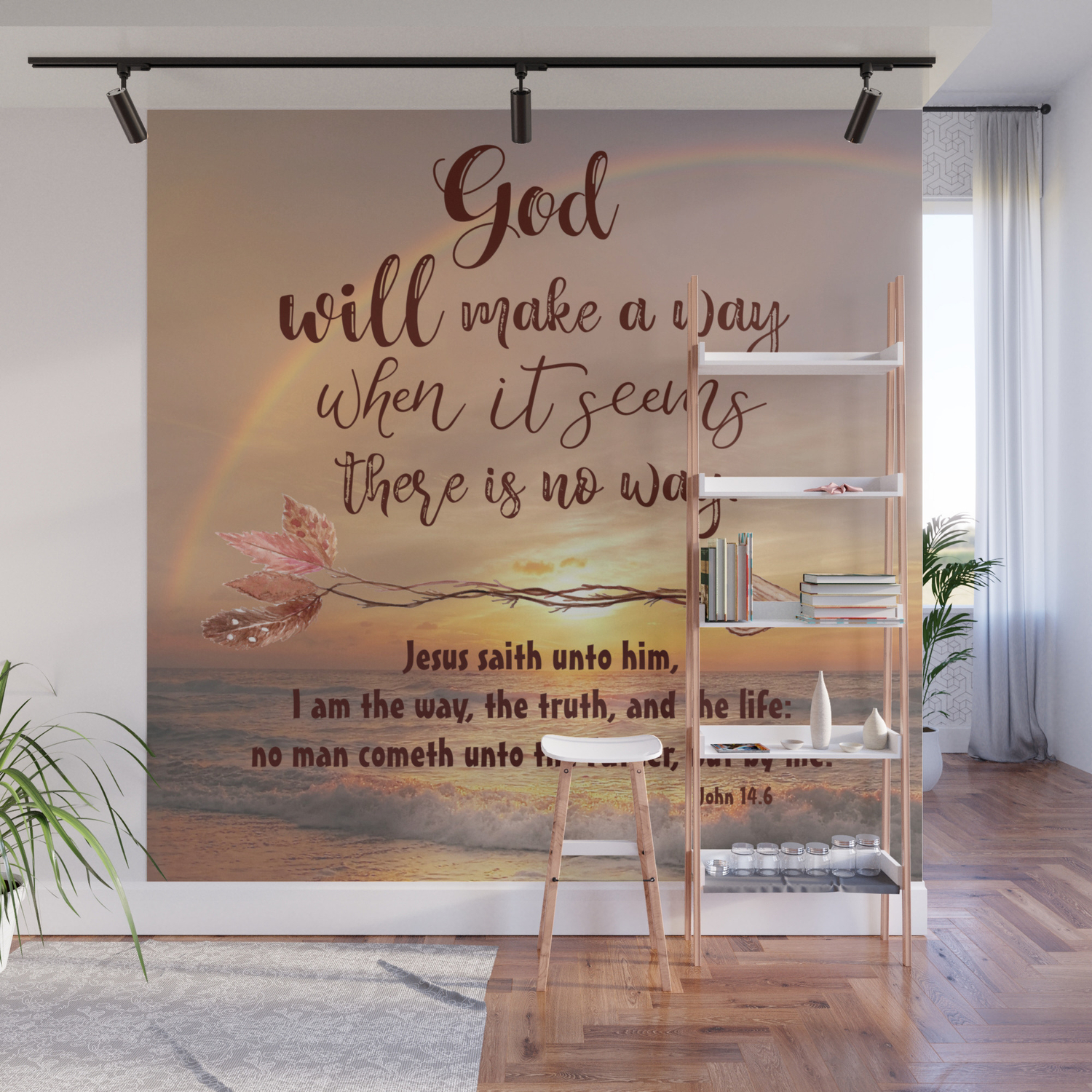 God Will Make A Way Quote With Bible Verse Wall Mural By Quotelifeshop Society6