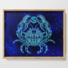 Astrology Horoscope Cancer Zodiac Blue Serving Tray
