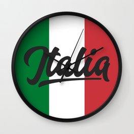 Italian Flag Wall Clock | Italia, Pasta, Graphicdesign, Typography, Green, Red, Greenwhiteandred, Digital, Italianflag, Pizza 