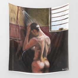 Nude in Shower (Dominic Monaghan) Wall Tapestry