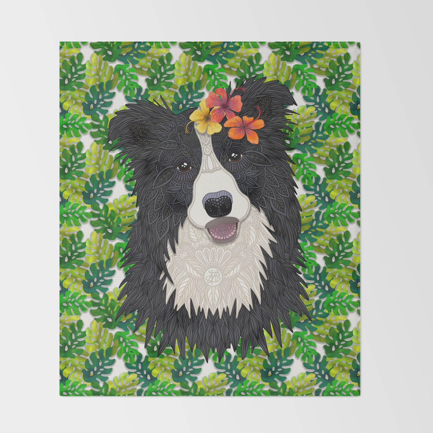 border collie throw blanket
