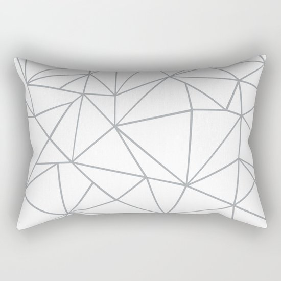 Ab Outline 2 Grey on White Rectangular Pillow