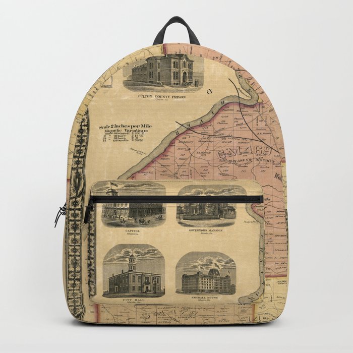 Map Of Atlanta 1872 Backpack