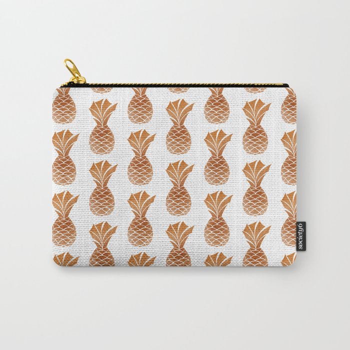 Copper Pineapple Pattern Carry-All Pouch