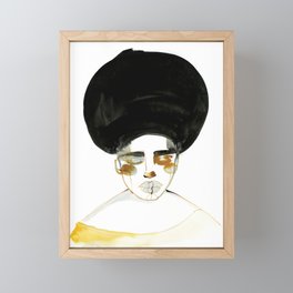 Serenity with Fluffy Afro Framed Mini Art Print