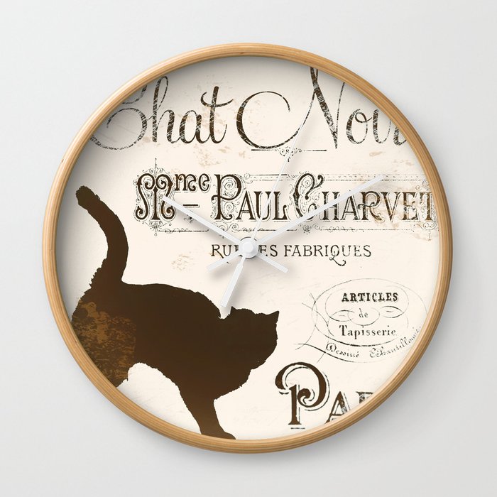 Chat Noir Wall Clock By Mindysommers