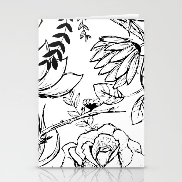 Floral Illustration (clear background) Stationery Cards