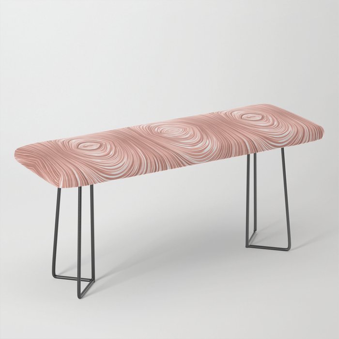Glam Rose Gold Metallic Swirl Texture Bench