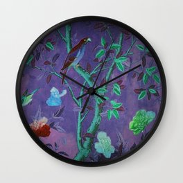 Aubergine & Teal Chinoiserie Wall Clock